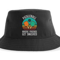 Pickleball Where Friends Get Smashed Pickle Ball Men Women Sustainable Bucket Hat