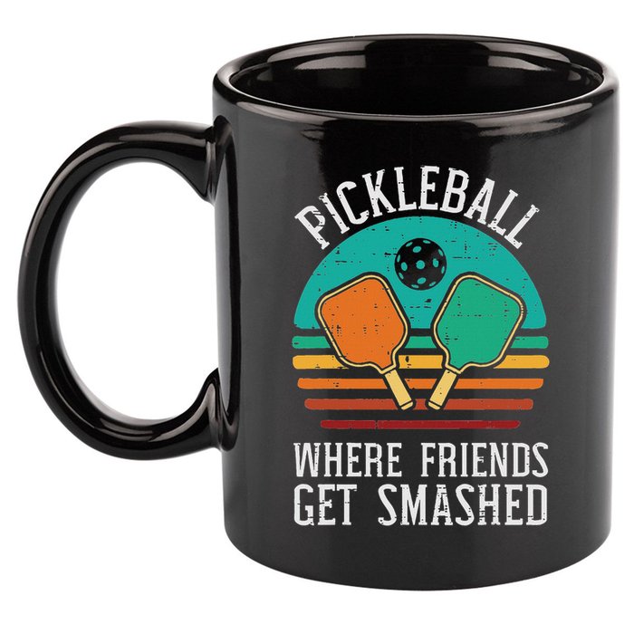 Pickleball Where Friends Get Smashed Pickle Ball Men Women 11oz C Handle Ceramic Mug