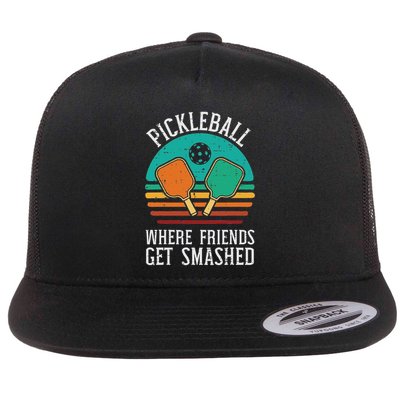 Pickleball Where Friends Get Smashed Pickle Ball Men Women Flatbill Hat