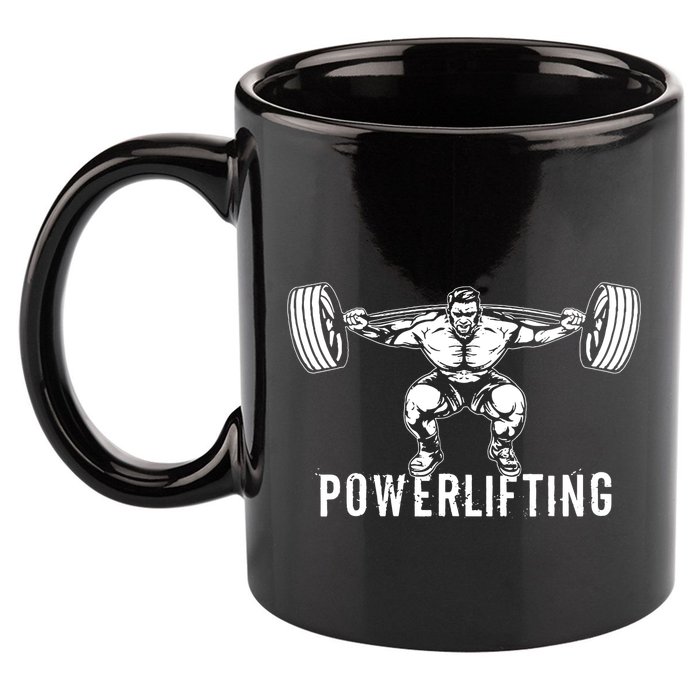 Powerlifting Workout Fitness 11oz C Handle Ceramic Mug