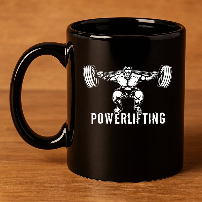 Powerlifting Workout Fitness 11oz C Handle Ceramic Mug