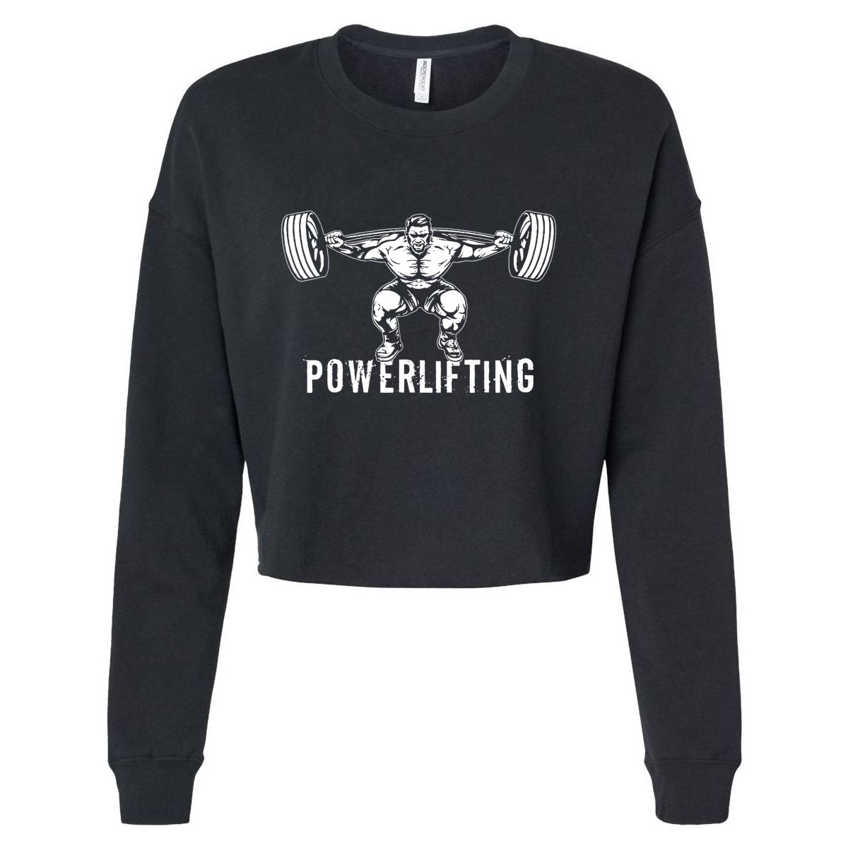 Powerlifting Workout Fitness Cropped Pullover Crew