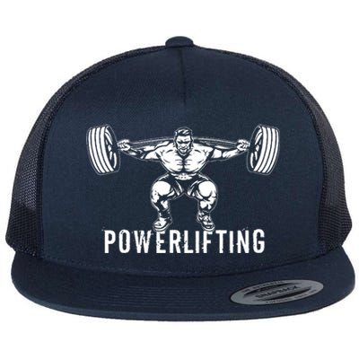 Powerlifting Workout Fitness Flat Bill Trucker Hat