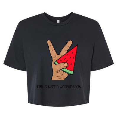 Palestine Watermelon Flag Support Gaza & Freedom! Bella+Canvas Jersey Crop Tee