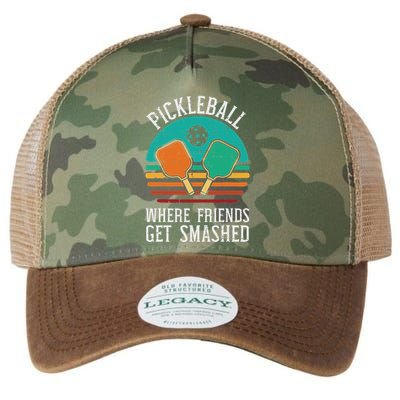 Pickleball Where Friends Get Smashed Pickle Ball Legacy Tie Dye Trucker Hat