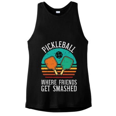 Pickleball Where Friends Get Smashed Pickle Ball Ladies PosiCharge Tri-Blend Wicking Tank