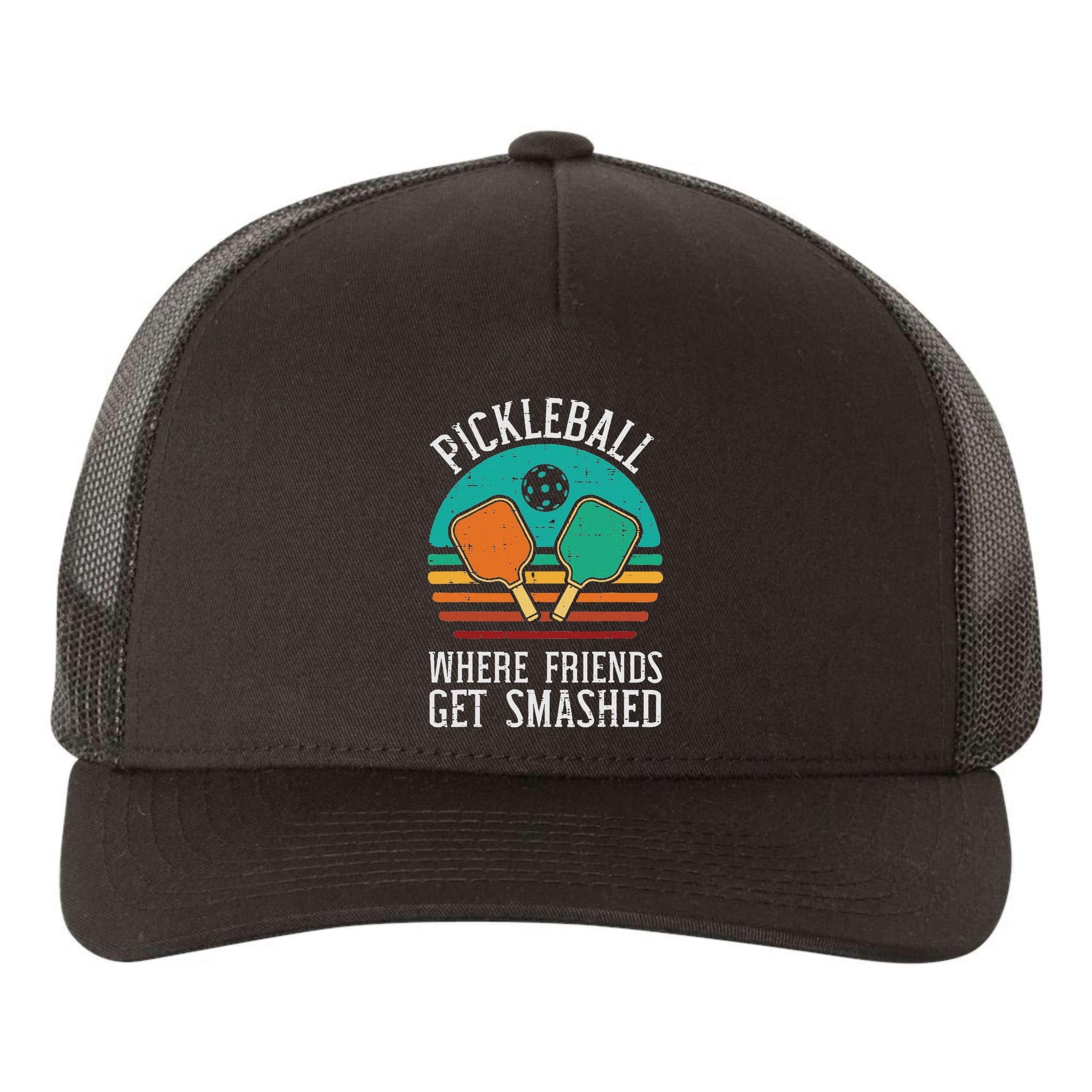 Pickleball Where Friends Get Smashed Pickle Ball Yupoong Adult 5-Panel Trucker Hat