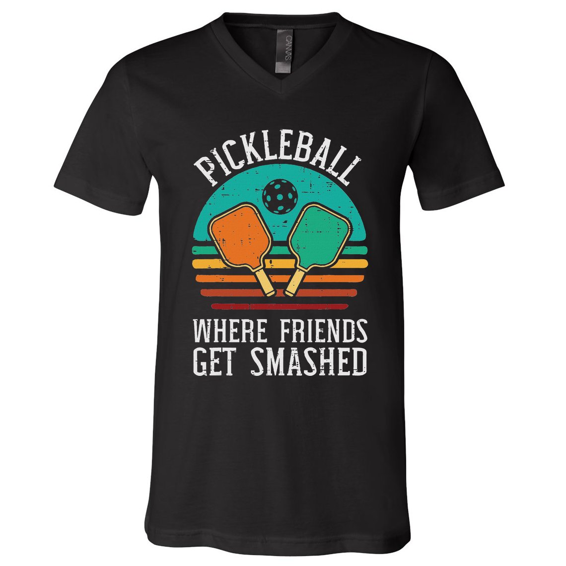Pickleball Where Friends Get Smashed Pickle Ball V-Neck T-Shirt