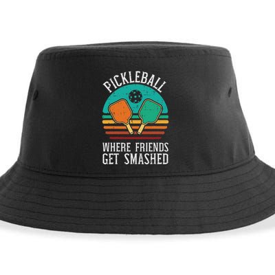Pickleball Where Friends Get Smashed Pickle Ball Sustainable Bucket Hat