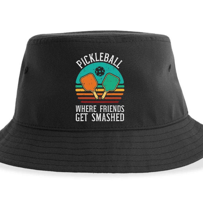 Pickleball Where Friends Get Smashed Pickle Ball Sustainable Bucket Hat