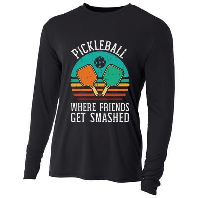 Pickleball Where Friends Get Smashed Pickle Ball Cooling Performance Long Sleeve Crew