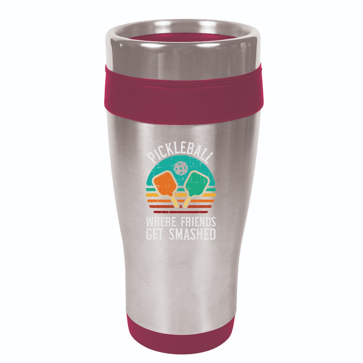Pickleball Where Friends Get Smashed Pickle Ball 16oz Travel Tumbler