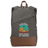 Pickleball Where Friends Get Smashed Pickle Ball Cotton Canvas Backpack