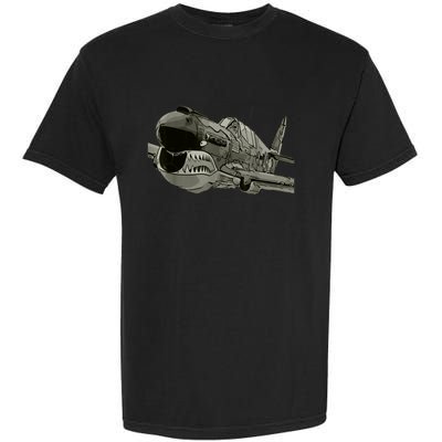 P40 Warhawk Fighter Aircraft WW2 Plane Spotting Spotter Garment-Dyed Heavyweight T-Shirt