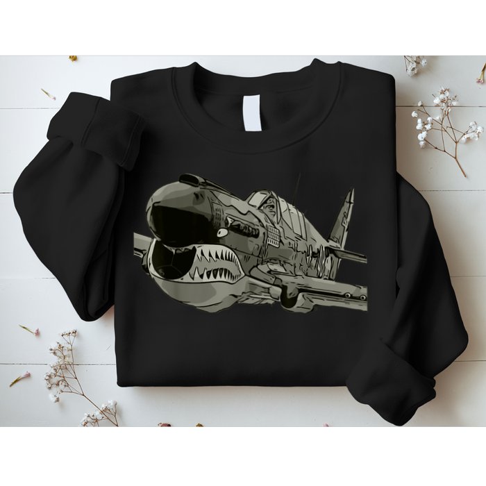 P40 Warhawk Fighter Aircraft WW2 Plane Spotting Spotter Sweatshirt