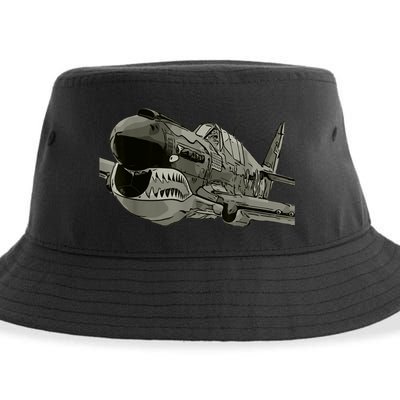 P40 Warhawk Fighter Aircraft WW2 Plane Spotting Spotter Sustainable Bucket Hat