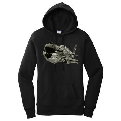 P40 Warhawk Fighter Aircraft WW2 Plane Spotting Spotter Women's Pullover Hoodie
