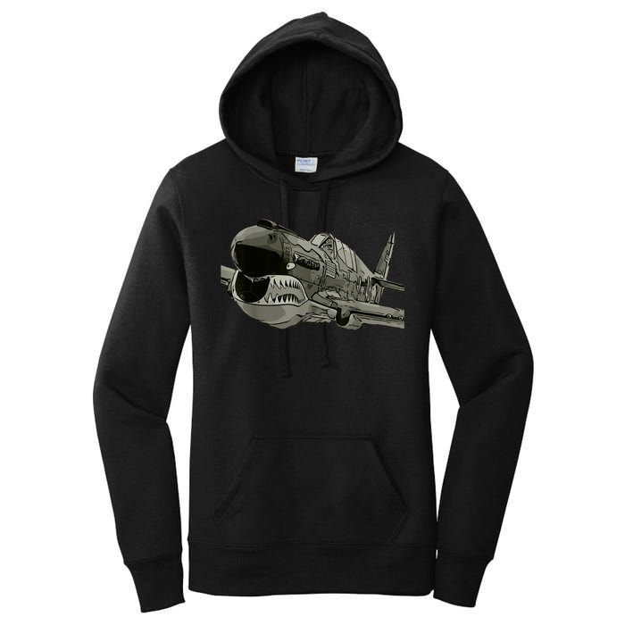 P40 Warhawk Fighter Aircraft WW2 Plane Spotting Spotter Women's Pullover Hoodie