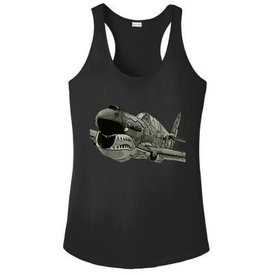 P40 Warhawk Fighter Aircraft WW2 Plane Spotting Spotter Ladies PosiCharge Competitor Racerback Tank