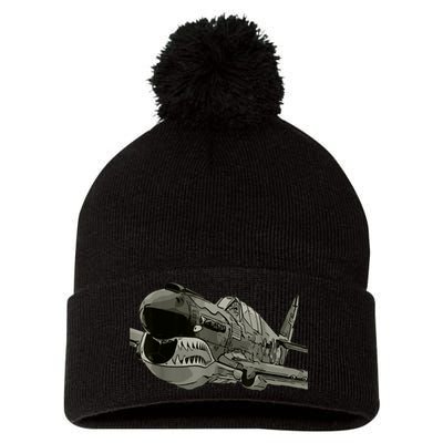 P40 Warhawk Fighter Aircraft WW2 Plane Spotting Spotter Pom Pom 12in Knit Beanie