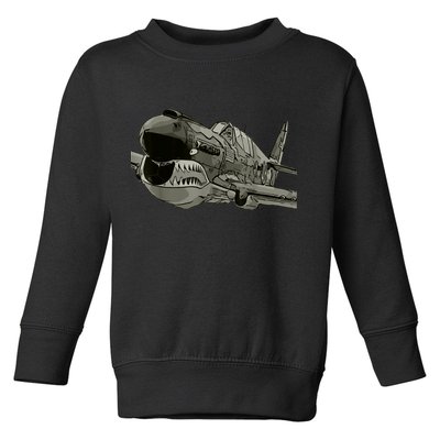 P40 Warhawk Fighter Aircraft WW2 Plane Spotting Spotter Toddler Sweatshirt