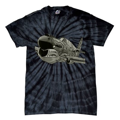 P40 Warhawk Fighter Aircraft WW2 Plane Spotting Spotter Tie-Dye T-Shirt