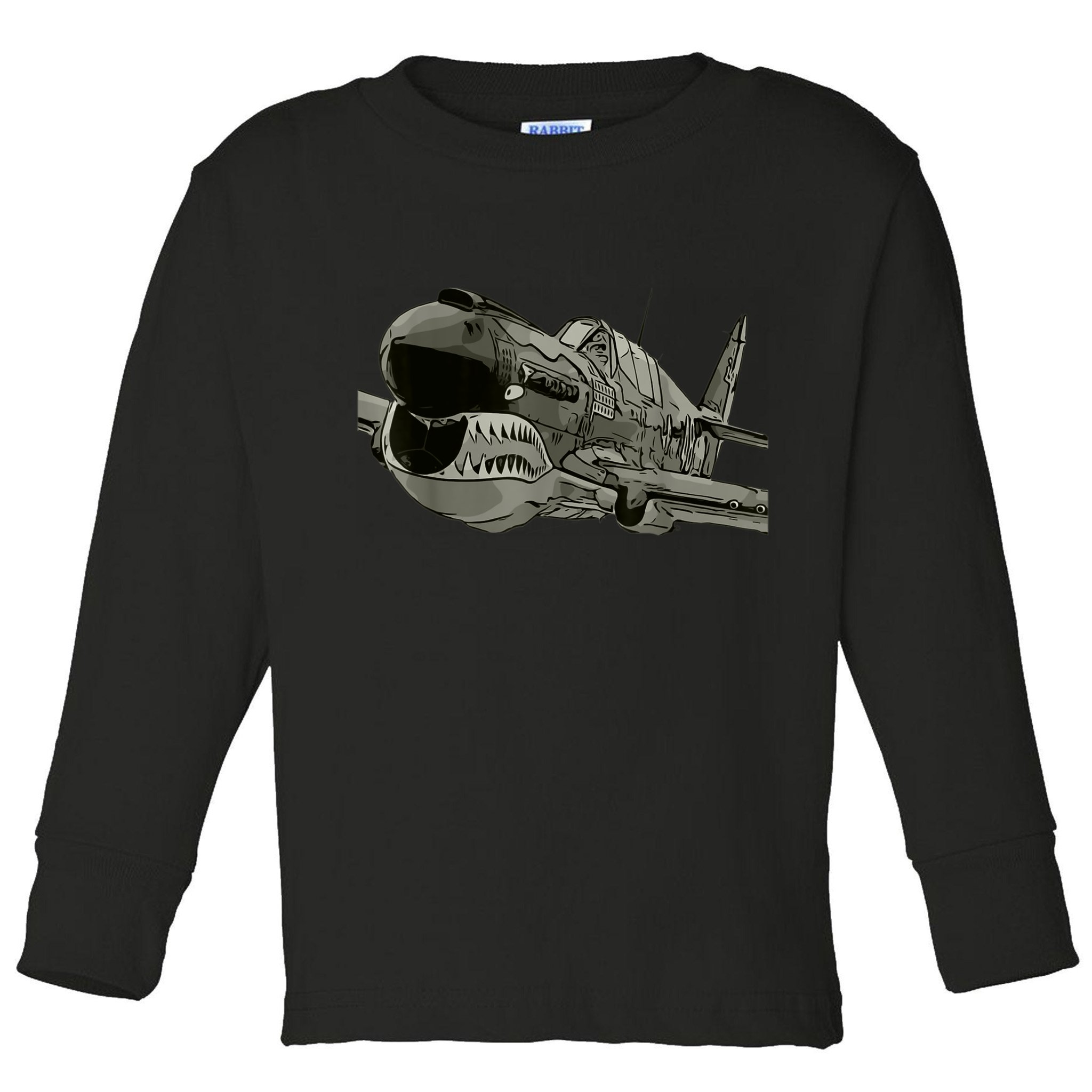 P40 Warhawk Fighter Aircraft WW2 Plane Spotting Spotter Toddler Long Sleeve Shirt