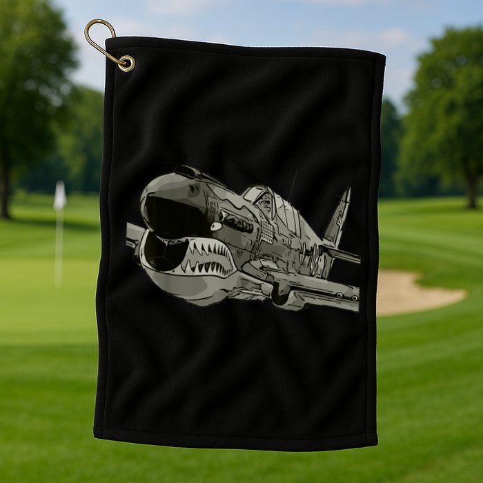 P40 Warhawk Fighter Aircraft WW2 Plane Spotting Spotter Golf Towel
