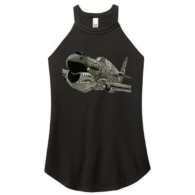 P40 Warhawk Fighter Aircraft WW2 Plane Spotting Spotter Women's Perfect Tri Rocker Tank