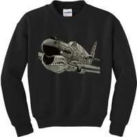 P40 Warhawk Fighter Aircraft WW2 Plane Spotting Spotter Kids Sweatshirt