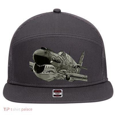P40 Warhawk Fighter Aircraft WW2 Plane Spotting Spotter 7 Panel Mesh Trucker Snapback Hat