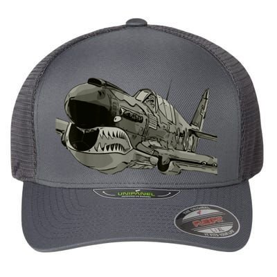 P40 Warhawk Fighter Aircraft WW2 Plane Spotting Spotter Flexfit Unipanel Trucker Cap