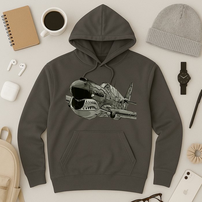 P40 Warhawk Fighter Aircraft WW2 Plane Spotting Spotter Hoodie
