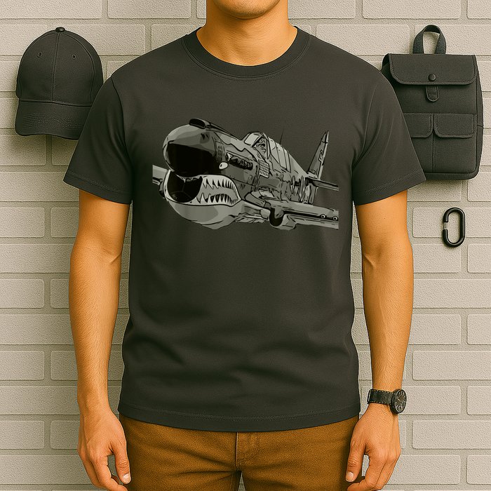 P40 Warhawk Fighter Aircraft WW2 Plane Spotting Spotter T-Shirt