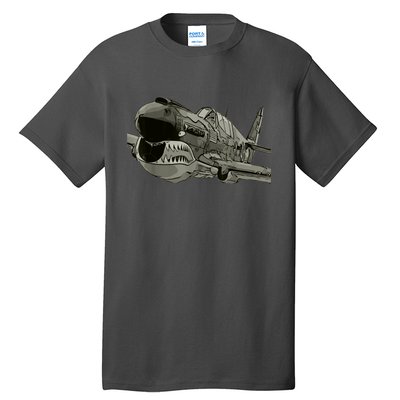 P40 Warhawk Fighter Aircraft WW2 Plane Spotting Spotter Tall T-Shirt