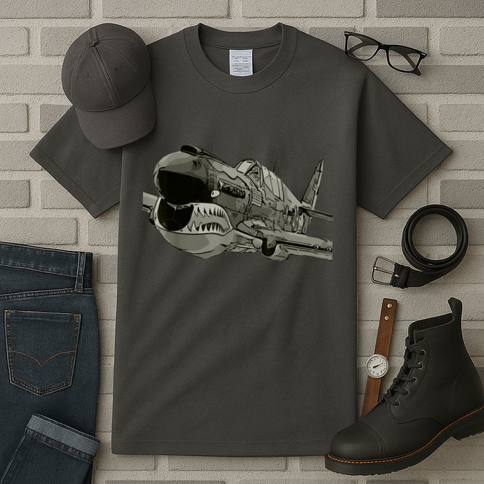 P40 Warhawk Fighter Aircraft WW2 Plane Spotting Spotter Tall T-Shirt
