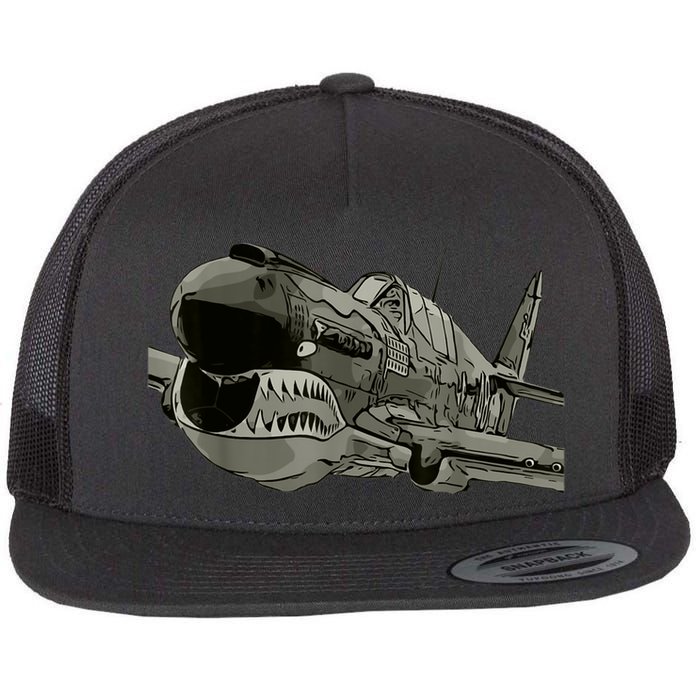 P40 Warhawk Fighter Aircraft WW2 Plane Spotting Spotter Flatbill Hat