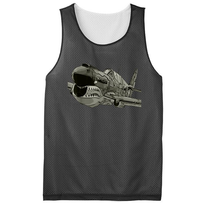 P40 Warhawk Fighter Aircraft WW2 Plane Spotting Spotter Mesh Reversible Basketball Jersey Tank