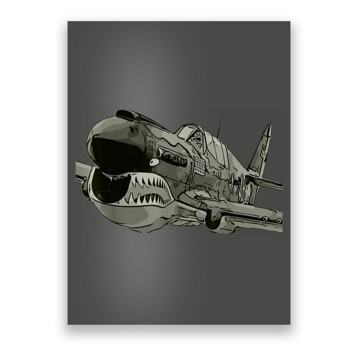 P40 Warhawk Fighter Aircraft WW2 Plane Spotting Spotter Poster