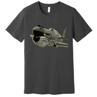 P40 Warhawk Fighter Aircraft WW2 Plane Spotting Spotter Premium T-Shirt