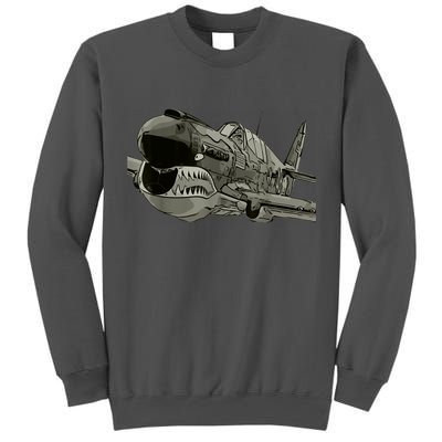 P40 Warhawk Fighter Aircraft WW2 Plane Spotting Spotter Tall Sweatshirt