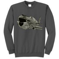 P40 Warhawk Fighter Aircraft WW2 Plane Spotting Spotter Tall Sweatshirt