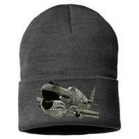 P40 Warhawk Fighter Aircraft WW2 Plane Spotting Spotter Sustainable Knit Beanie