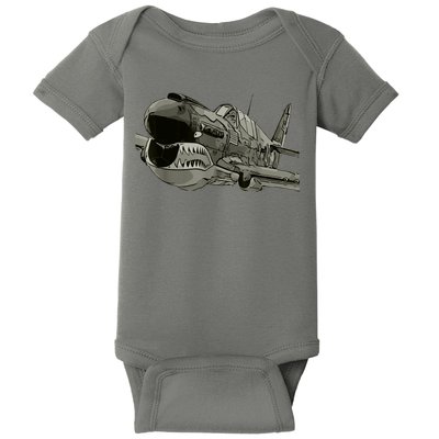 P40 Warhawk Fighter Aircraft WW2 Plane Spotting Spotter Baby Bodysuit