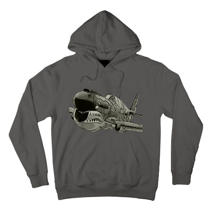 P40 Warhawk Fighter Aircraft WW2 Plane Spotting Spotter Tall Hoodie