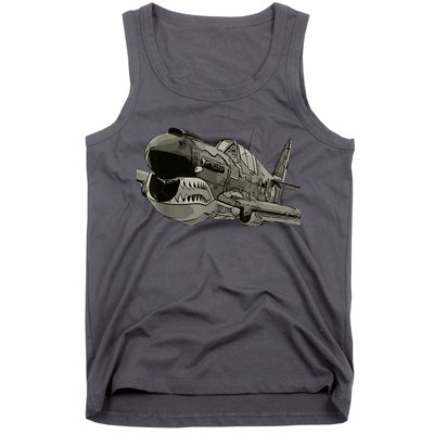 P40 Warhawk Fighter Aircraft WW2 Plane Spotting Spotter Tank Top