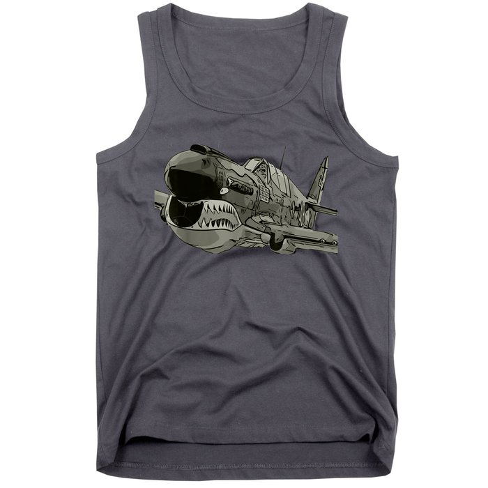 P40 Warhawk Fighter Aircraft WW2 Plane Spotting Spotter Tank Top