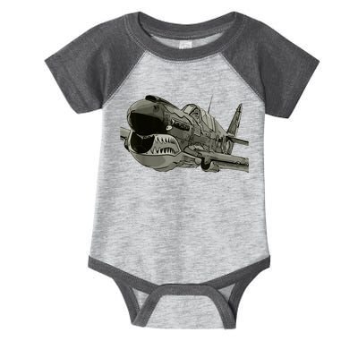 P40 Warhawk Fighter Aircraft WW2 Plane Spotting Spotter Infant Baby Jersey Bodysuit