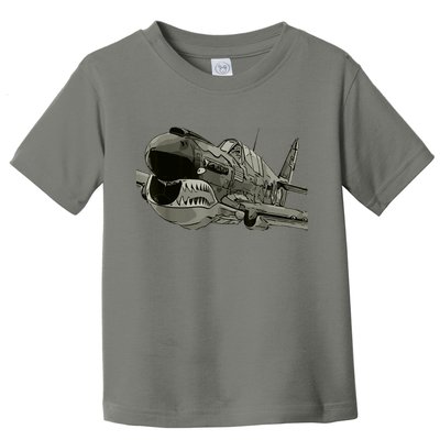P40 Warhawk Fighter Aircraft WW2 Plane Spotting Spotter Toddler T-Shirt