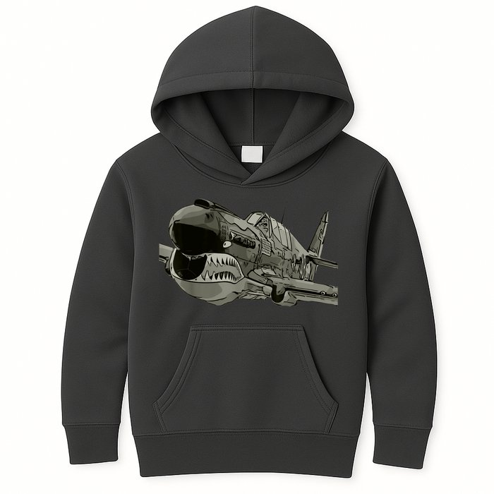 P40 Warhawk Fighter Aircraft WW2 Plane Spotting Spotter Kids Hoodie